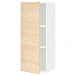 IKEA METOD 194.670.60 навісна шафа з полицями, білий/Askersund світлий попелястий малюнок