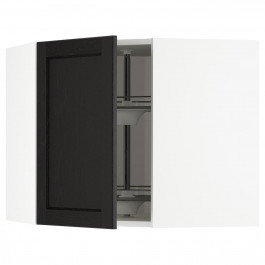 IKEA METOD292.575.80 кутова навісна шафа з каруселлю, білий/забарвлений лерхітановим чорним