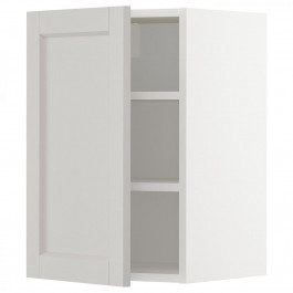 IKEA METOD194.589.56 навісна шафа з полицями, білий/Lerhyttan світло-сірий