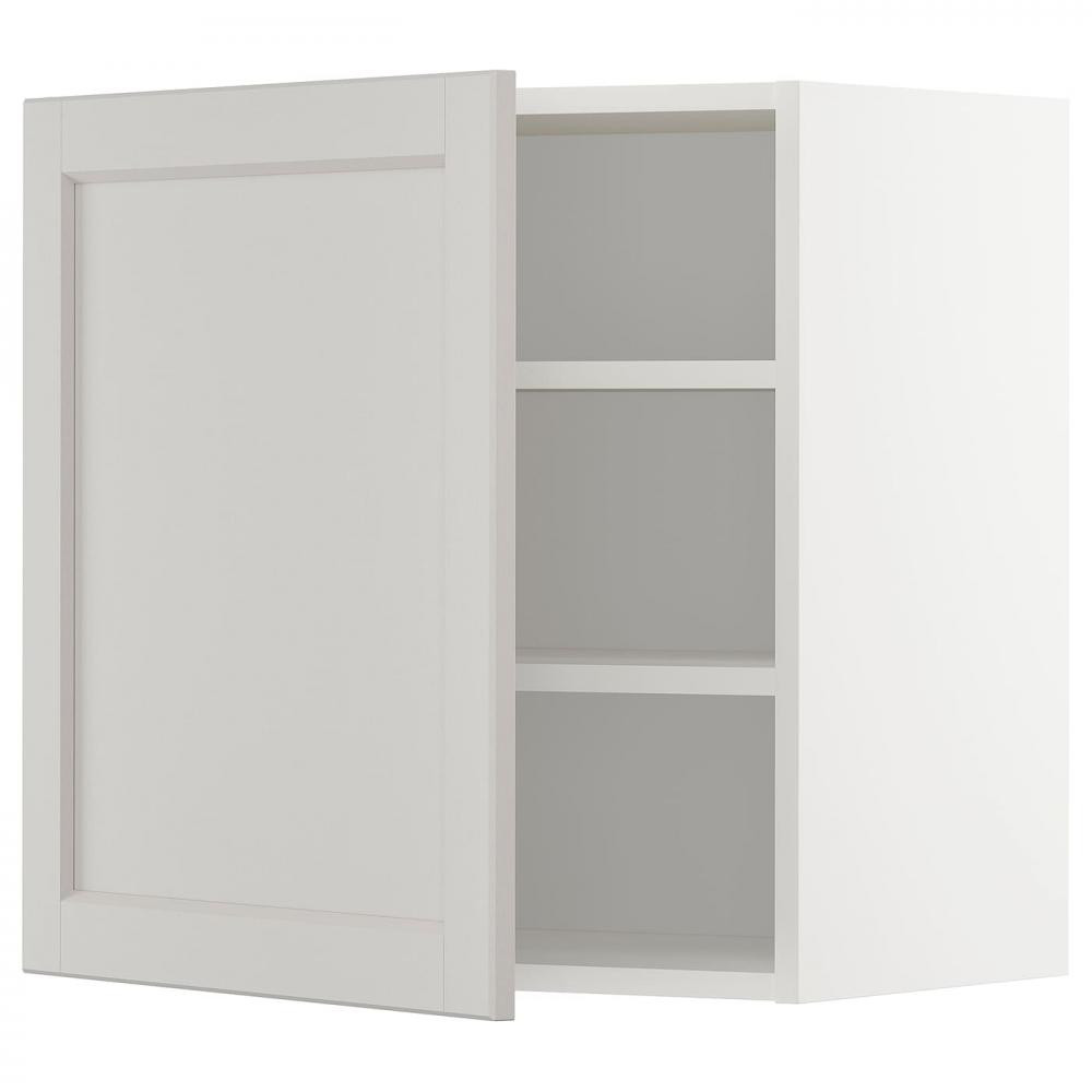 IKEA METOD194.572.40 навісна шафа з полицями, білий/Lerhyttan світло-сірий - зображення 1