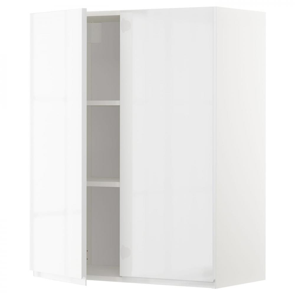 IKEA METOD194.573.96 навісна шафа з полицями/2 двер, білий/Voxtorp глянцевий/білий - зображення 1