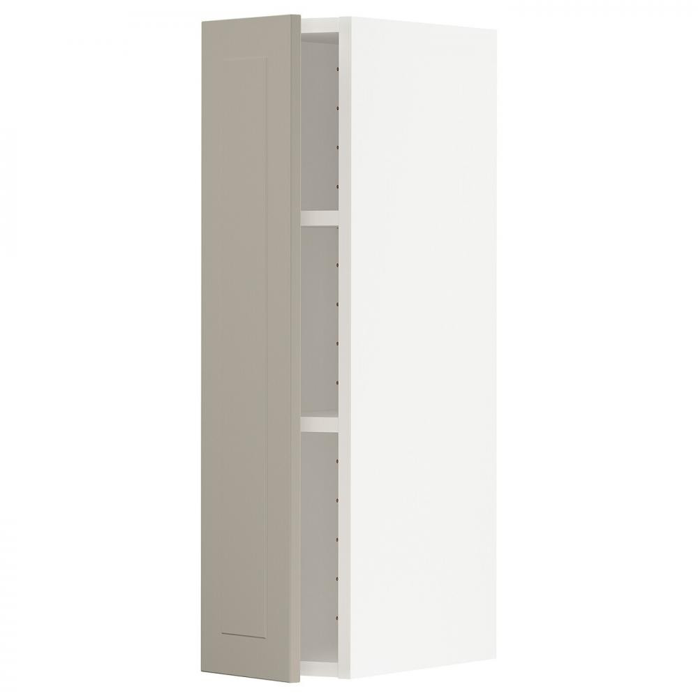 IKEA METOD194.548.35 навісна шафа з полицями, білий/Stensund beige - зображення 1