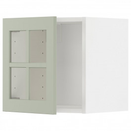 IKEA METOD394.864.11 навісна шафа/скляні двері, білий/Stensund світло-зелений