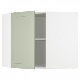 IKEA METOD494.871.46 кутова навісна шафа з полицями, білий/Stensund світло-зелений