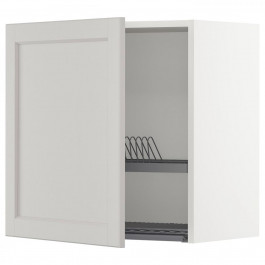 IKEA METOD494.687.89 навісна шафа з сушаркою для посуду, білий/Lerhyttan світло-сірий