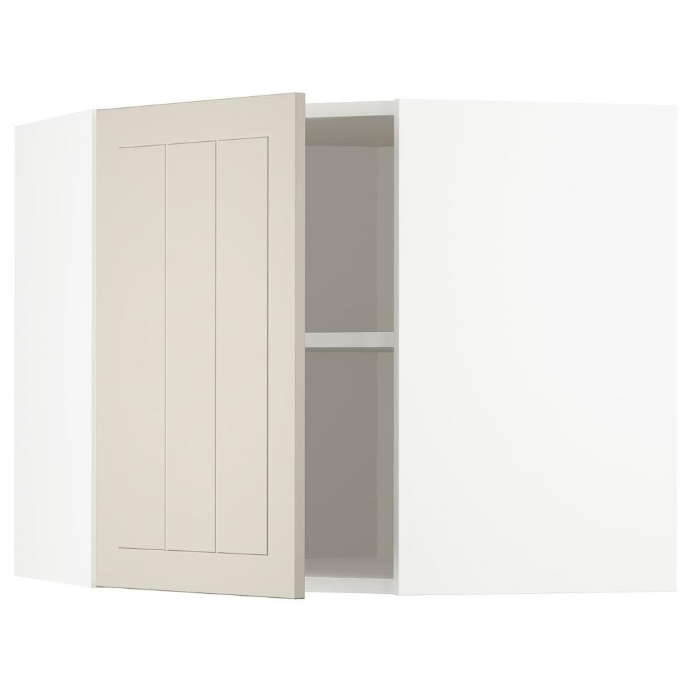 IKEA METOD494.079.70 кутова навісна шафа з полицями, білий/Stensund beige - зображення 1