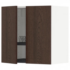 IKEA METOD494.700.80 навісна шафа з сушаркою/2 двер, білий/Сінарп коричневий