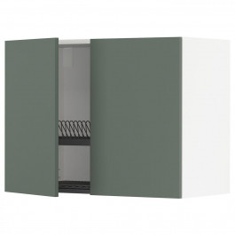 IKEA METOD394.664.46 навісна шафа з сушаркою/2 двер, білий/Бодарп сіро-зелений