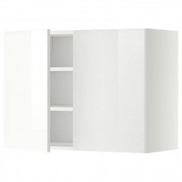 IKEA METOD394.670.35 навісна шафа з полицями/2 двер, білий/Ringhult білий