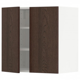 IKEA METOD494.553.29 навісна шафа з полицями/2 двер, білий/Сінарп коричневий