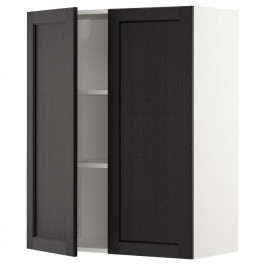 IKEA METOD494.542.59 навісна шафа з полицями/2 двер, білий/забарвлений лерхітановим чорним