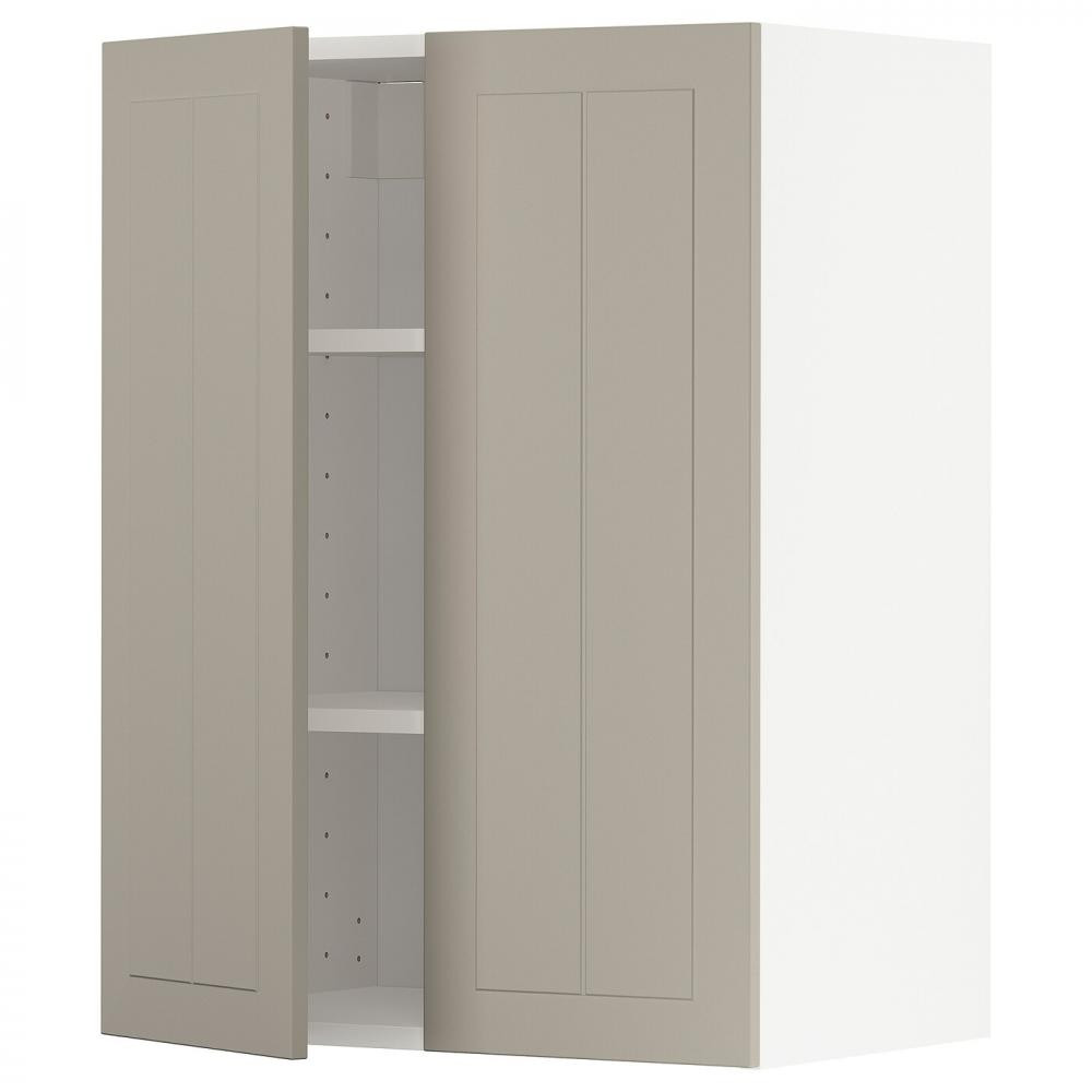 IKEA METOD494.607.88 навісна шафа з полицями/2 двер, білий/Stensund beige - зображення 1