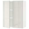 IKEA METOD494.593.65 навісна шафа з полицями/2 двер, білий/Ringhult світло-сірий - зображення 1