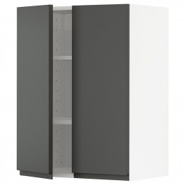 IKEA METOD394.616.46 навісна шафа з полицями/2 двер, білий/Voxtorp темно-сірий