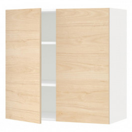 IKEA METOD494.576.20 навісна шафа з полицями/2 двер, білий/Askersund світлий попелястий малюнок