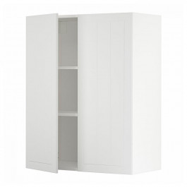 IKEA METOD494.626.88 навісна шафа з полицями/2 двер, білий/Stensund білий