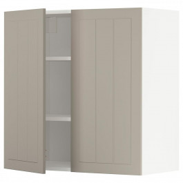IKEA METOD594.543.53 навісна шафа з полицями/2 двер, білий/Stensund beige