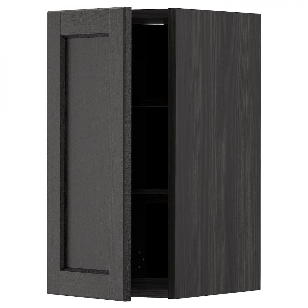 IKEA METOD494.652.10 навісна шафа з полицями, чорний/Lerhyttan чорний тонований - зображення 1