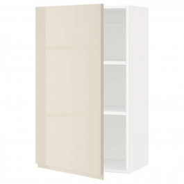 IKEA METOD494.551.74 навісна шафа з полицями, білий/Voxtorp глянцевий світло-бежевий