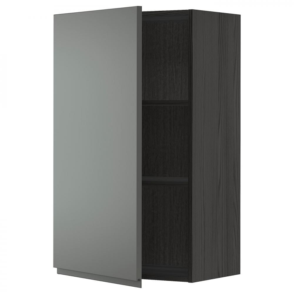 IKEA METOD494.574.13 навісна шафа з полицями, чорний/Voxtorp темно-сірий - зображення 1
