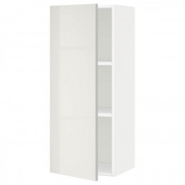 IKEA METOD394.606.99 навісна шафа з полицями, білий/Ringhult світло-сірий