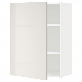 IKEA METOD494.582.57 навісна шафа з полицями, білий/Ringhult світло-сірий