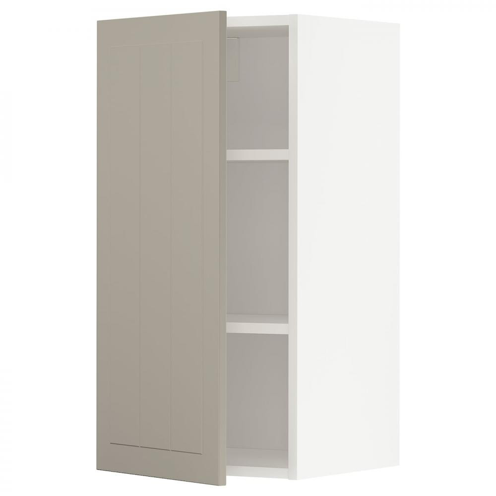 IKEA METOD494.608.25 навісна шафа з полицями, білий/Stensund beige - зображення 1