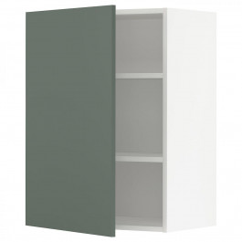 IKEA METOD394.679.45 навісна шафа з полицями, білий/Бодарп сіро-зелений
