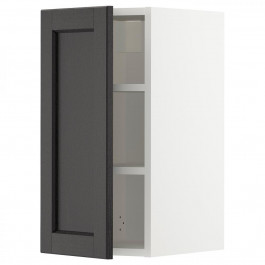 IKEA METOD494.547.54 навісна шафа з полицями, білий/забарвлений лерхітановим чорним