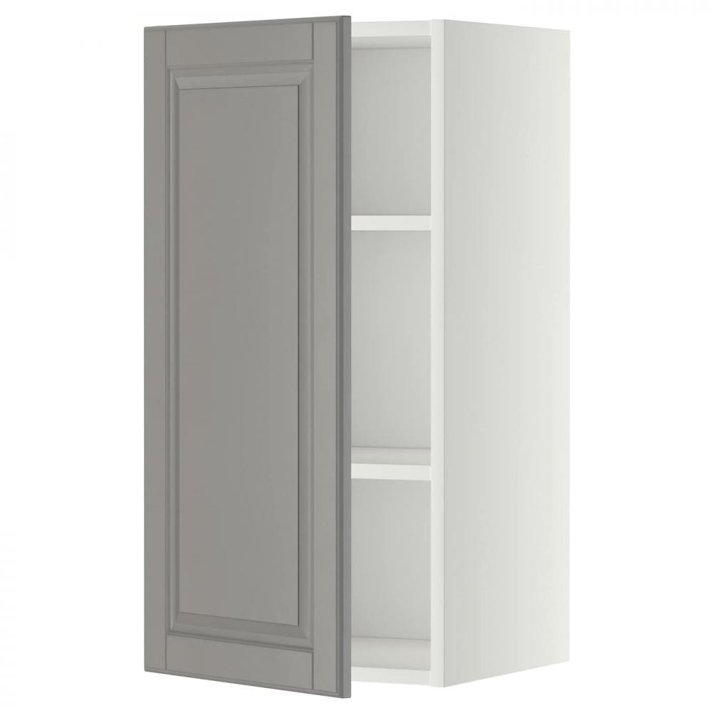 IKEA METOD394.674.98 навісна шафа з полицями, білий/Bodbyn сірий - зображення 1
