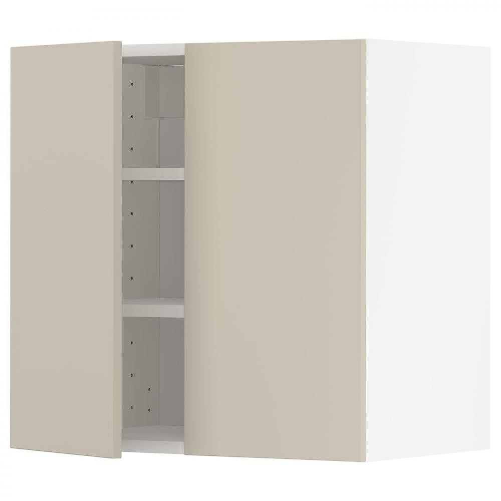 IKEA METOD494.698.64 навісна шафа з полицями/2 двер, білий/Havstorp бежевий - зображення 1