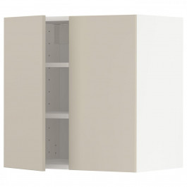 IKEA METOD494.698.64 навісна шафа з полицями/2 двер, білий/Havstorp бежевий