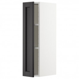 IKEA METOD494.602.41 навісна шафа з полицями, білий/забарвлений лерхітановим чорним