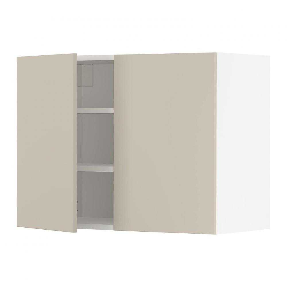 IKEA METOD194.568.15 навісна шафа з полицями/2 двер, білий/Havstorp бежевий - зображення 1