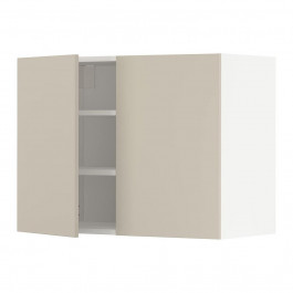 IKEA METOD194.568.15 навісна шафа з полицями/2 двер, білий/Havstorp бежевий