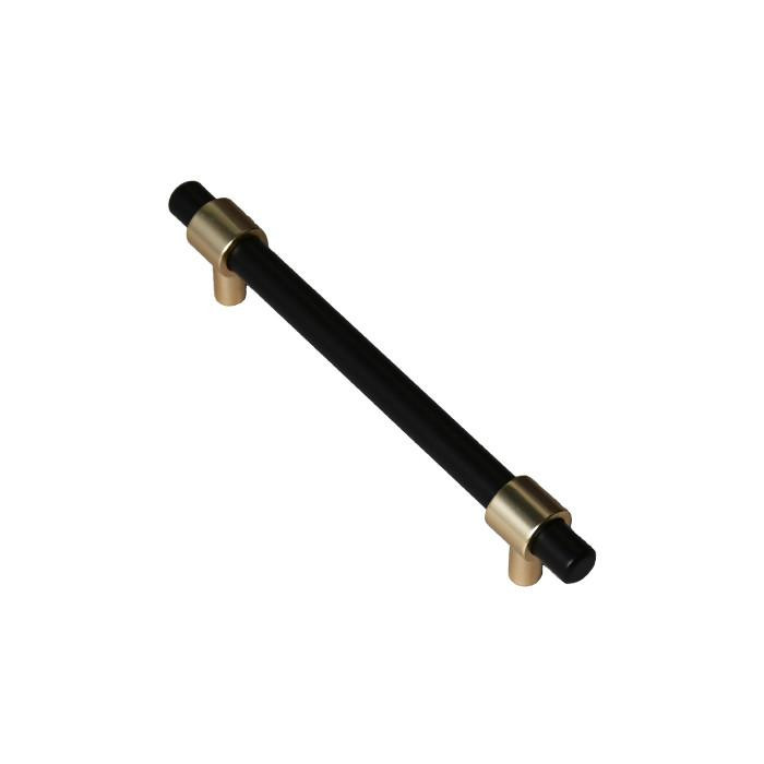 Kerron Меблева ручка скоба  128 мм S-3411-128 MBN-MGN чорний/золото - зображення 1