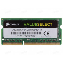 Corsair 8 GB SO-DIMM DDR3L 1600 MHz Value Select (CMSO8GX3M1C1600C11)