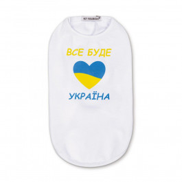 Pet Fashion Борцівка для собак  «Все буде Україна» M (біла) (PR242855)