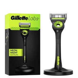 Gillette Станок  Labs Neon Night Edition with Exfoliating Bar з технологією відлущування