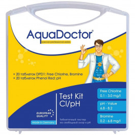 AquaDOCTOR Тестер таблеточный  Test Kit Cl/pH для измерения pH, свободного хлора и брома
