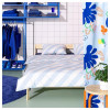 IKEA SLOJSILJA, 505.613.81, Підковдра+2 наволочки, світло-синій, білий, смужка, 200х200, 50х60 см - зображення 2
