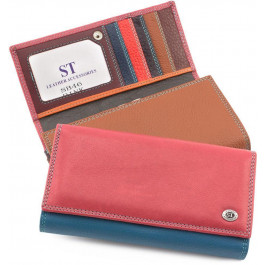 ST Leather Кожний кольоровий гаманець з блоком під картки  (16027)
