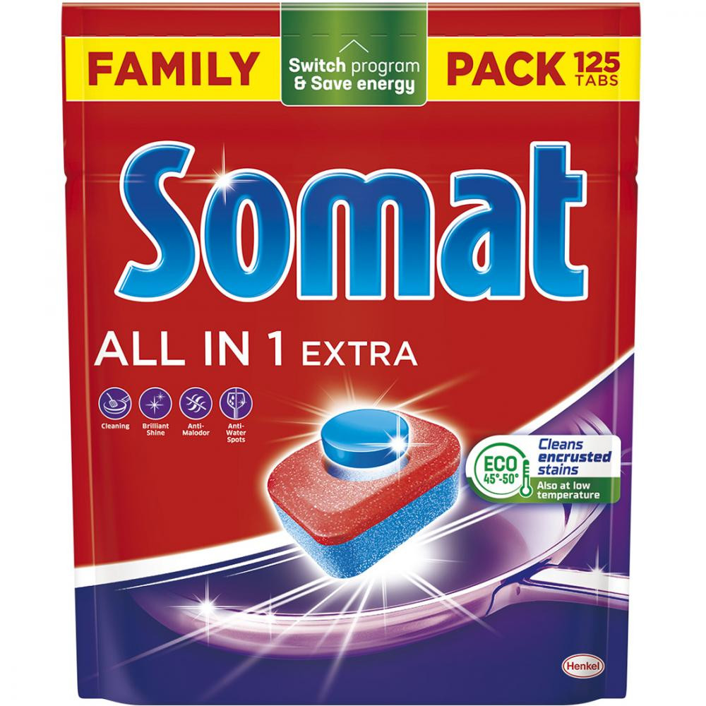 Somat Таблетки для посудомийної машини  All in 1 Extra 125 шт (9000101809589) - зображення 1
