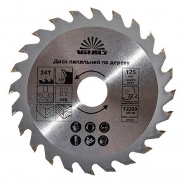 VITALS Диск пильний  по дереву 125x22.2, ATB 24