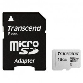 Transcend 16 GB microSDHC UHS-I 300S + SD Adapter TS16GUSD300S-A