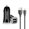 Joyroom C-M216 2USB 3.1A + Lightning cable Black - зображення 1