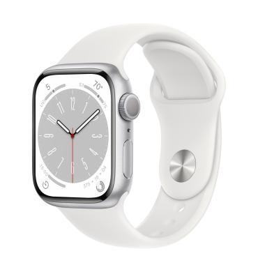 Apple Watch Series 8 GPS + Cellular 41mm Silver Aluminum Case with White S. Band (MP4A3) - зображення 1