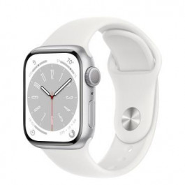 Apple Watch Series 8 GPS + Cellular 41mm Silver Aluminum Case with White S. Band (MP4A3)