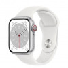 Apple Watch Series 8 GPS + Cellular 41mm Silver Aluminum Case with White Sport Band - S/M (MP4E3) - зображення 1