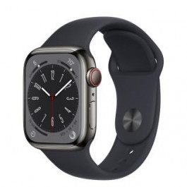 Apple Watch Series 8 GPS + Cellular 45mm Graphite S. Steel Case  w. Midnight S. Band (MNKU3)